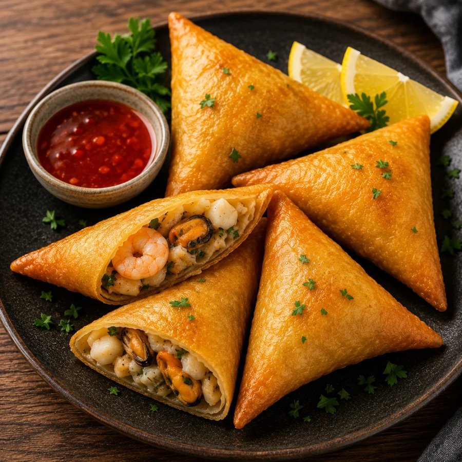 بريوات فواكه البحر (سمبوسة)