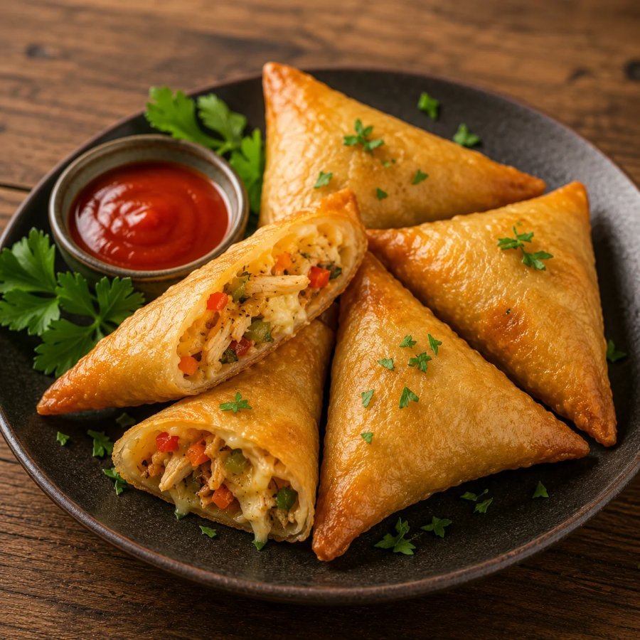 بريوات الدجاج والخضروات (سمبوسة)