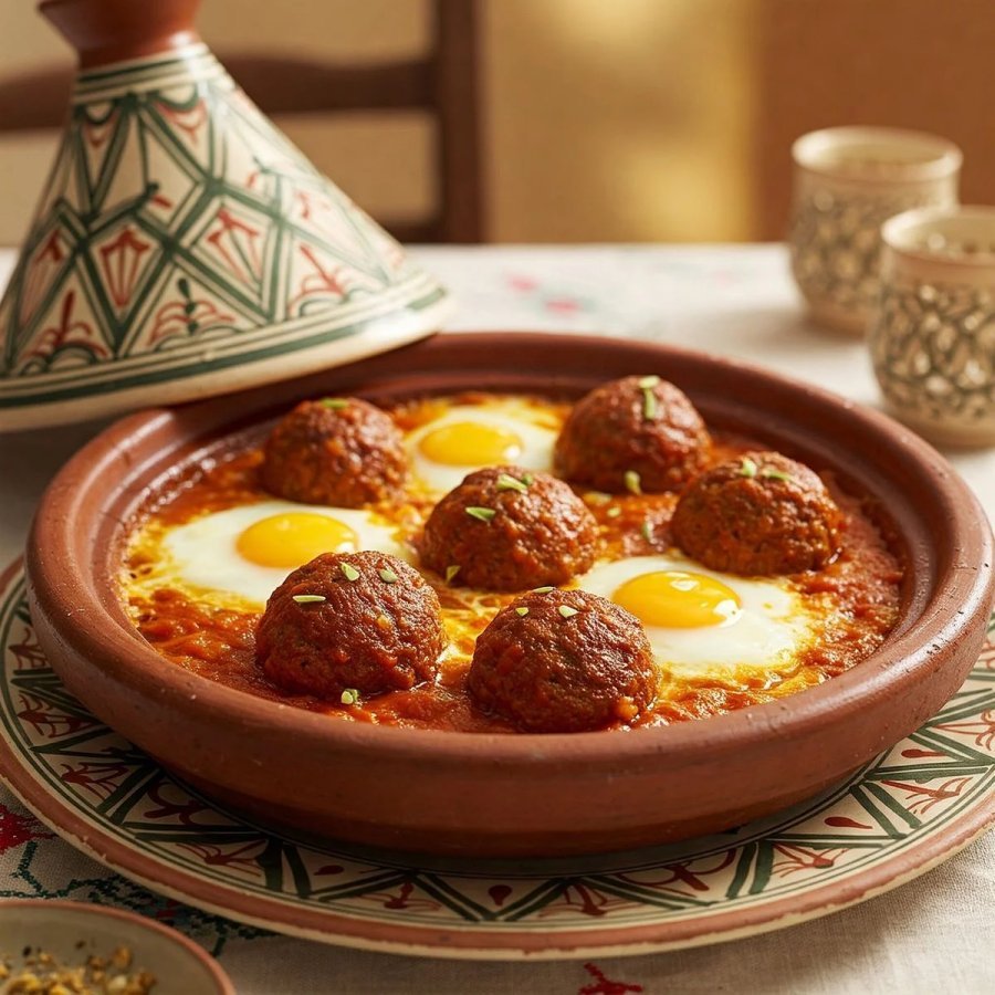 طاجين كفتة بالبيض